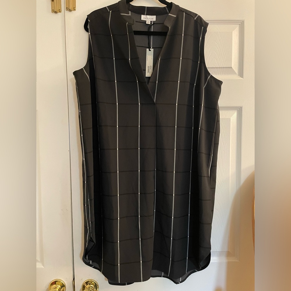 Prologue Black and white patterned Sleeveless Dress NWT 1X